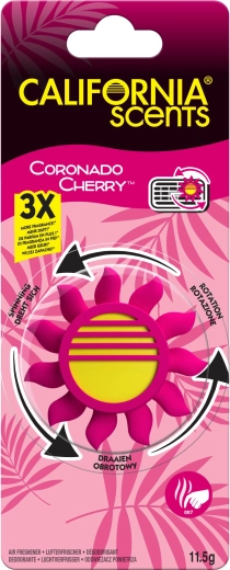 CALIFORNIA SCENTS Coronado Cherry rácsra szerelhető autóillatosító forgó mechanizmussal