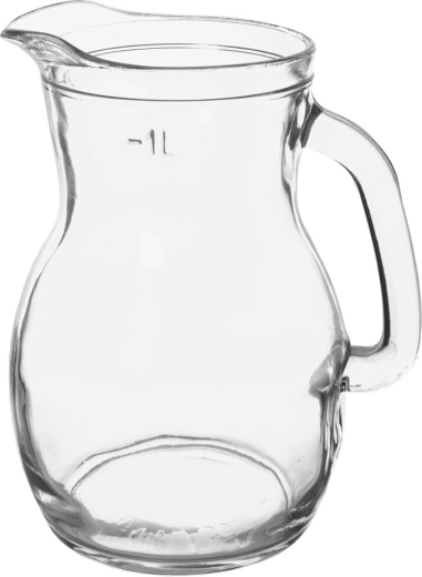 Üveg kancsó mércével 1 l