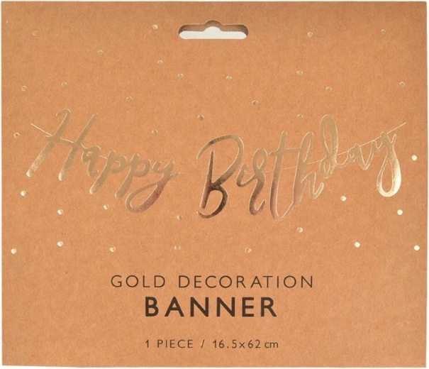 Papírová girlanda Happy Birthday – Arany