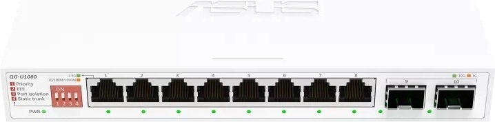 Nem felügyelt kapcsoló 8× 2,5G + 2× 10G SFP+ QG-U1080