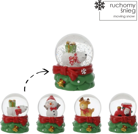Karácsonyi LED-es hógömb figurával – 1 darab