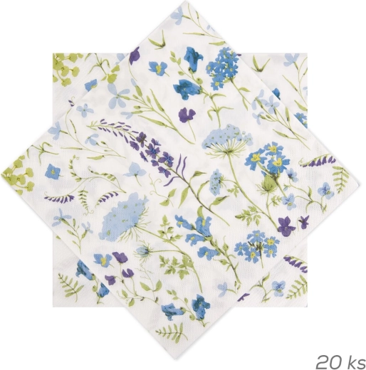 Virágmintás lila papír szalvéták 33 × 33 cm 20 db