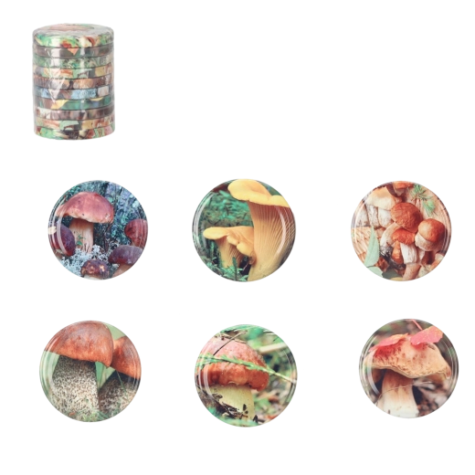 Gombamintás, 66 mm-es Twist-off fém tetők, 10 db-os készlet