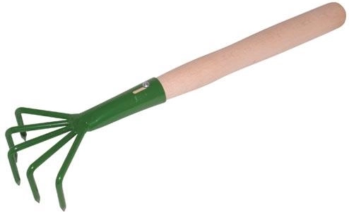 Kerti kapa 5 foggal és 24 cm-es fa nyéllel