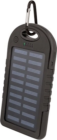 Setty napelemes powerbank 5000 mAh, fekete, IP66 LED-del