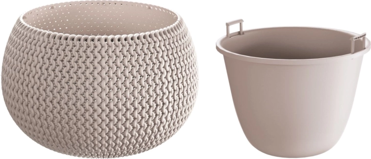 Splofy Bowl virágtartó betéttel, 37 cm, mokka