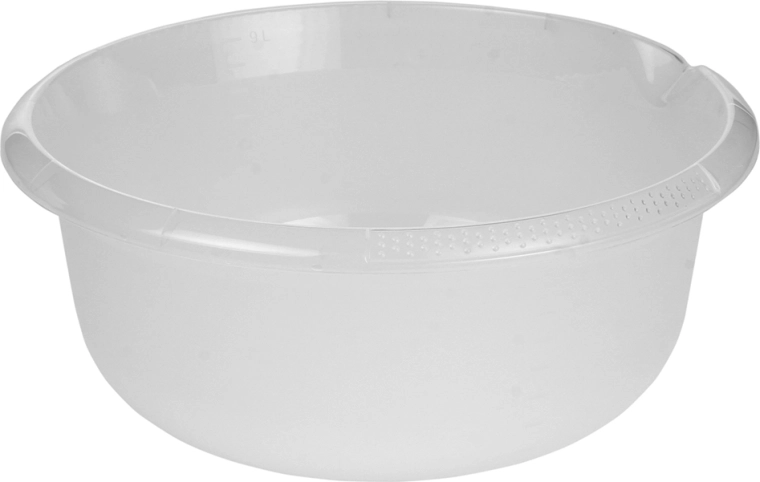 Átlátszó kerek tál kiöntővel 36 cm, 9 l