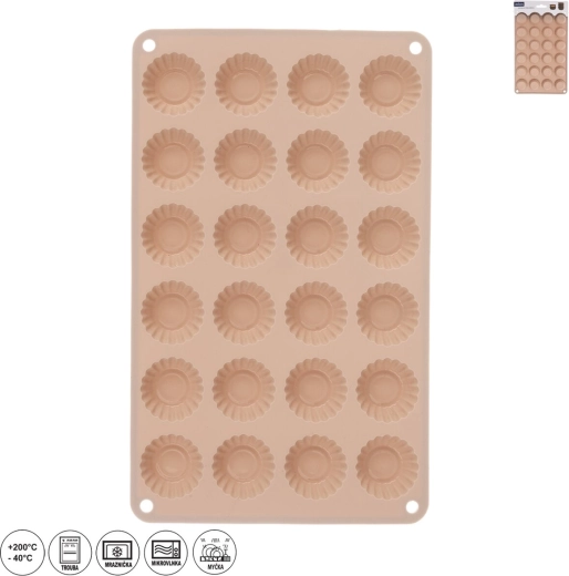 Szilikon mini kosárka forma 24 db – bézs