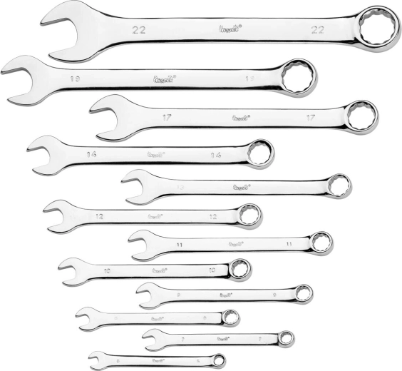 Gyűrű-villáskulcs készlet 6–22 mm, 12 darab