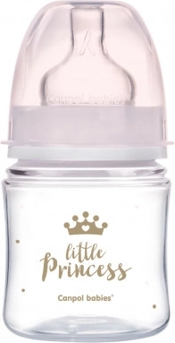 Canpol babies ROYAL BABY széles nyakú cumisüveg 120 ml rózsaszín