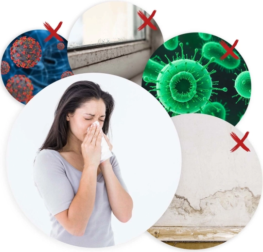 Védelem penész, baktériumok és allergének ellen