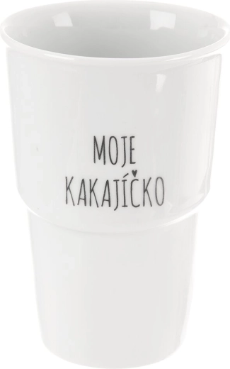 Fül nélküli porcelán bögre „Az én kakaócskám” 350 ml