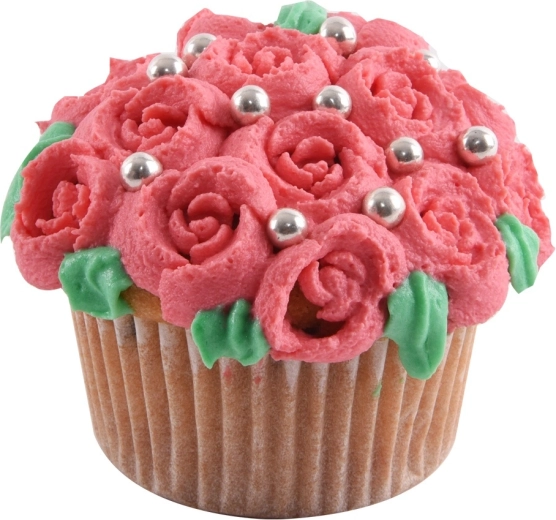 Gyönyörűen díszített cupcake-ekhez