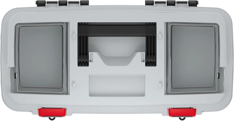 Átlátszó rekeszek a fedélen