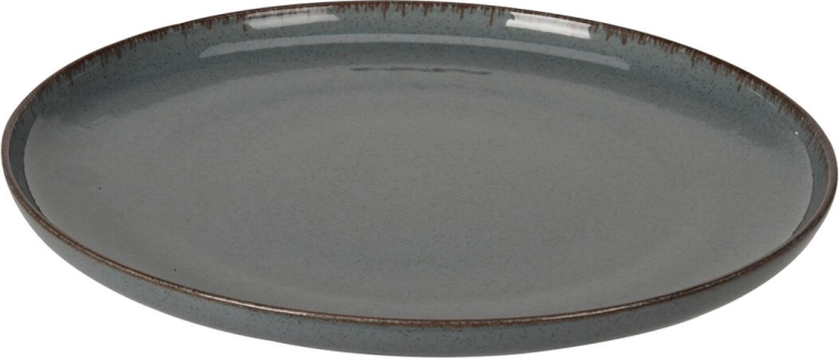 27 cm-es porcelán lapostányér barna szegéllyel