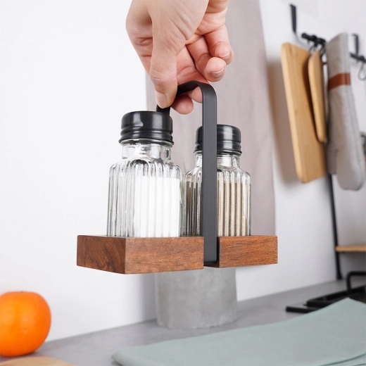 Praktikus fa állvány fém fogantyúval