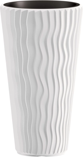 Prosperplast Sandy Slim fehér virágcserép 30 cm