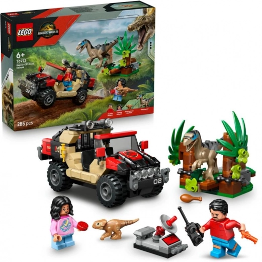 lego jurassic world – szökés a raptor elől terepjáróval