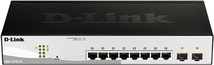 D-Link DGS-1210 Smart+ gigabites szintű switch 8xGE 2xSFP porttal