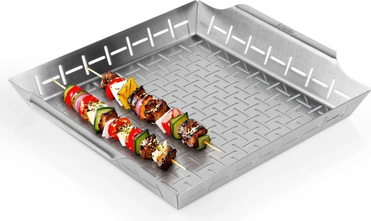 Perforált Vilde rozsdamentes acél grillkosár 34,5 × 30 × 5 cm