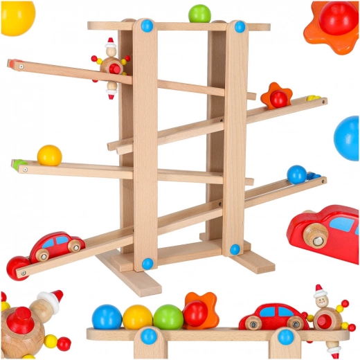 Fa golyópálya szett Montessori XXL