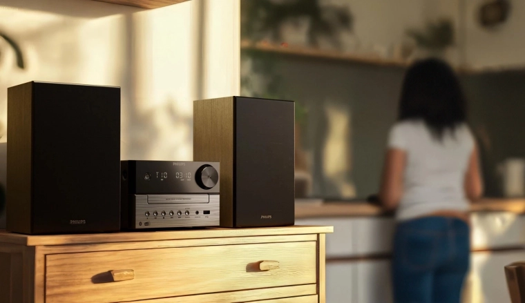 Erőteljes sztereó hang 20 W RMS-sel és bass‑reflexszel