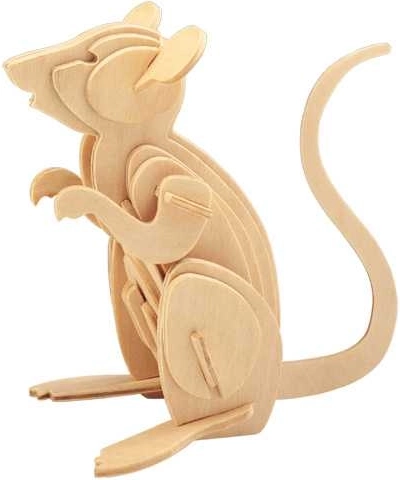 Woodcraft fa 3D puzzle egér