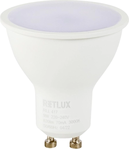 RETLUX GU10 9 W-os LED-izzó, meleg fehér