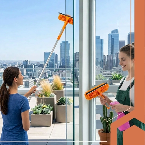 1,8 m-es teleszkópos nyél a biztonságos eléréshez létra nélkül