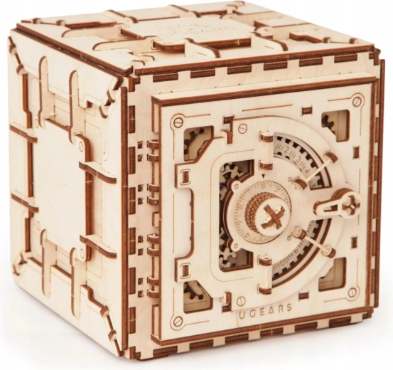 Fa mechanikus széf UGEARS – 3D kirakó 179 darabbal