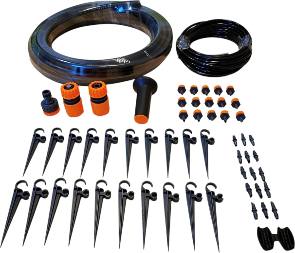 Kerti csepegtető öntözés – 55 részes készlet két darab 10 m-es tömlővel