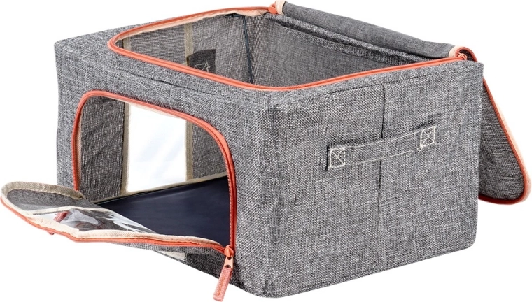 Kettős cipzár felül és elöl a gyors hozzáférésért