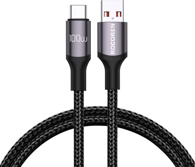 Rocoren Retro Series 2 m szürke USB-A–USB-C gyorstöltő kábel
