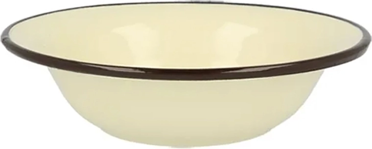 Silesia Rybnik zománcozott tál 0,55 l, átmérő 18 cm, krémszínű