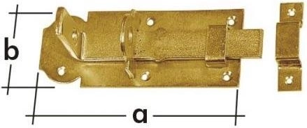 Egyenes zárható tolóretesz 100 × 45 × 5 mm, sárga galvanikus cink