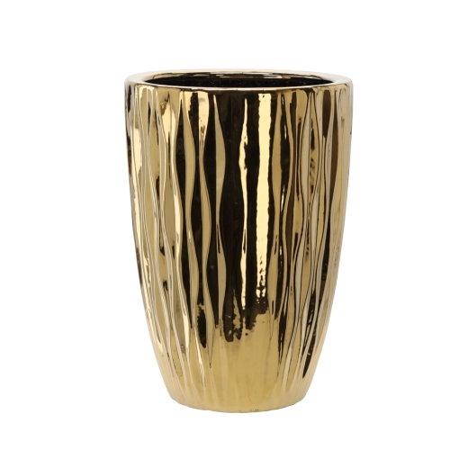 Kerámia kaspó 37 × 37 × 46 cm – aranyfény