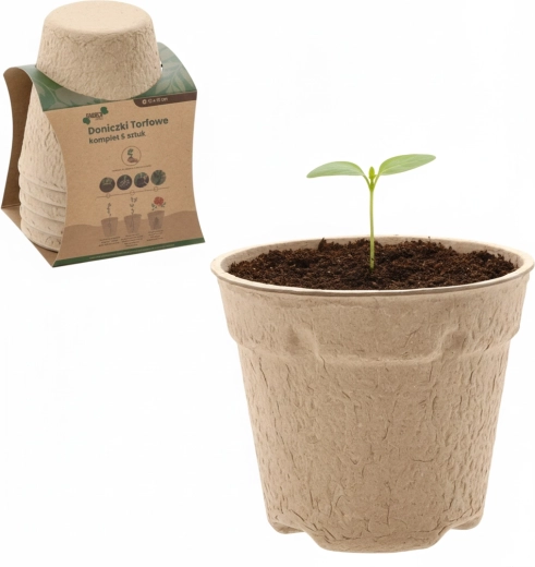 5 darabos tőzeg virágcserép készlet 10 × 10 cm