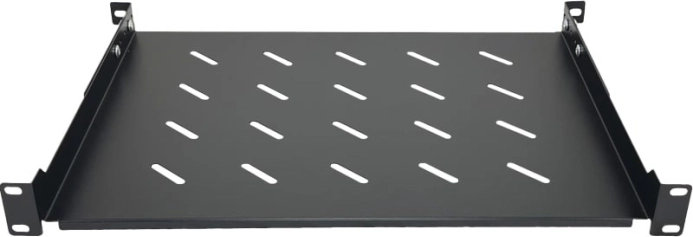 Fix polc 19" rackhez, 1U, 350 mm mélység, fekete