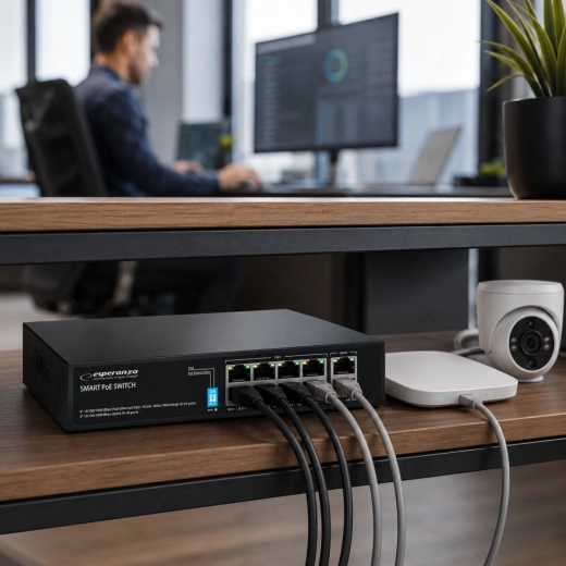 8× PoE az IP kamerák egyszerűbb telepítéséhez
