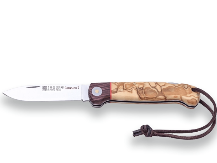 Joker Canguro zsebkés vadászathoz, 8,5 cm, olíva- és rózsafa zsinórral