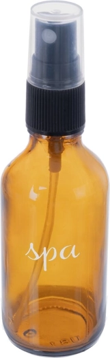 SPA kozmetikai flakon 60 ml borostyánszínű üvegből, permetezővel