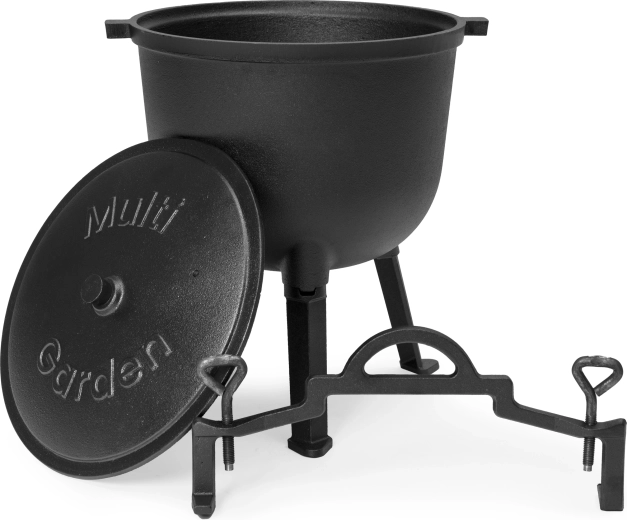 Teljes készlet: edény, fedő és állvány