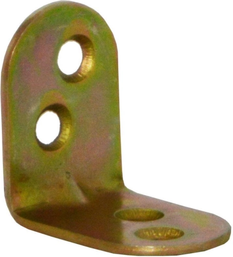 Préselt szerelő sarokvas 25 × 18 × 1,5 mm, sárga horganyzás, 15 db-os csomag