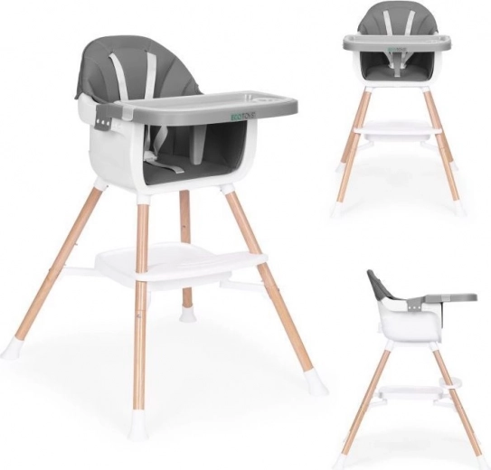 2 az 1-ben ECOTOYS gyermek etetőszék – Szürke