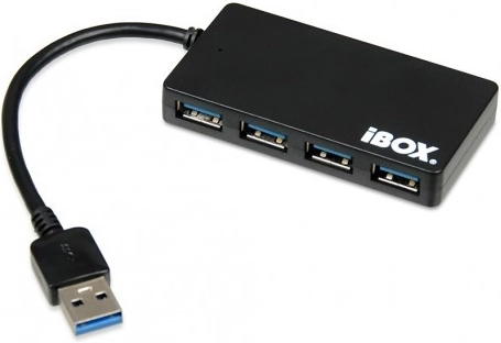 USB hub 3.0, 4 port, vékony, fekete