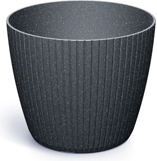 Lamia Eco Wood antracit virágtartó, 17,8 cm