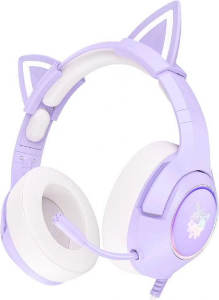 Lila gamer fejhallgató macskafülekkel ONIKUMA