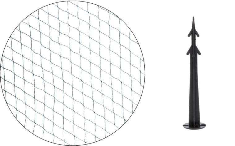 Madárvédő háló 8 × 20 m zöld + 16 rögzítő cövek