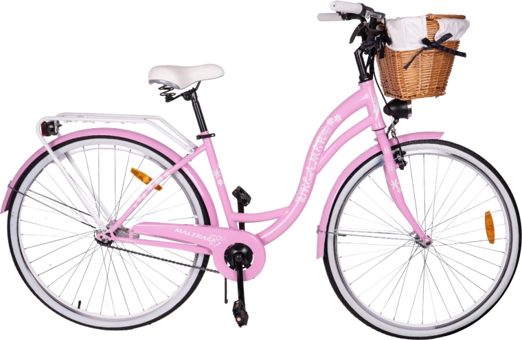 MalTrack 28"-os singlespeed városi kerékpár Milk Pink + White színben – 1 darab