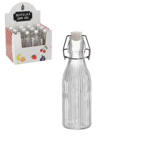 Kerek üvegpalack 200 ml mechanikus (patent) zárással